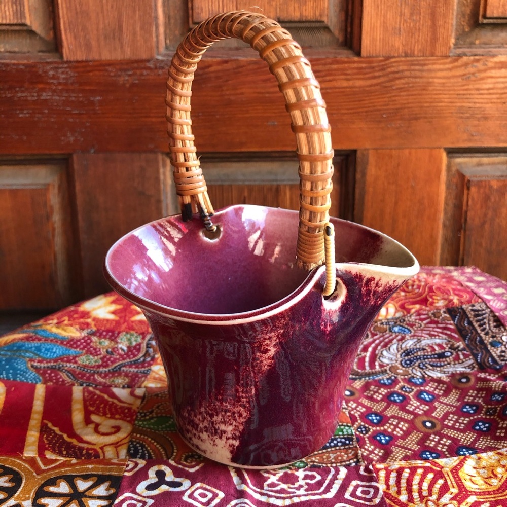Vintage Handmade Little Ceramic Pot Basket